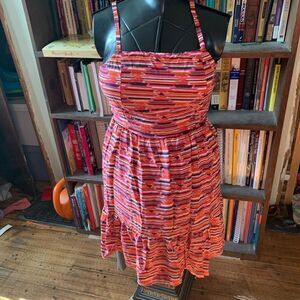 Loft sunset strip ruffled beachy size 6 whimsical sundress